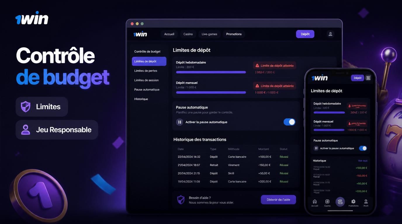 Interface de contrôle du budget de casino en ligne 