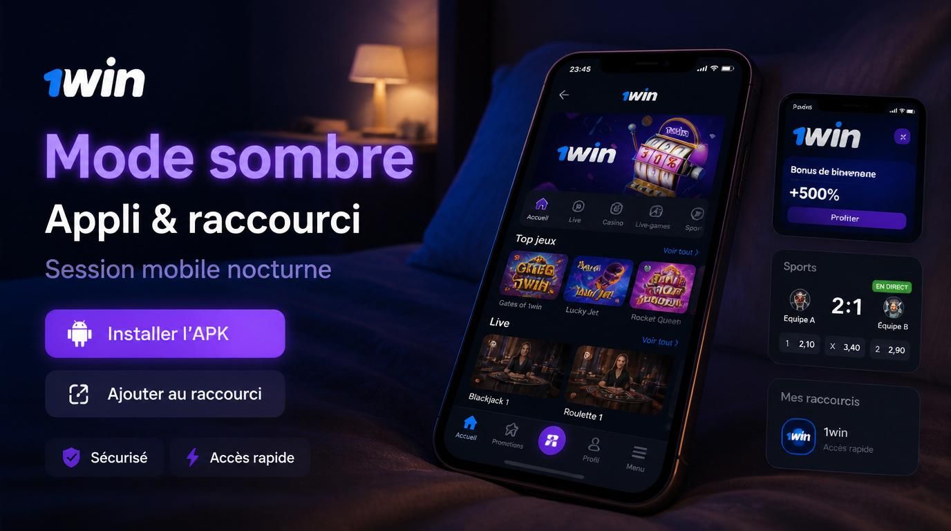 Version mobile du casino en mode sombre